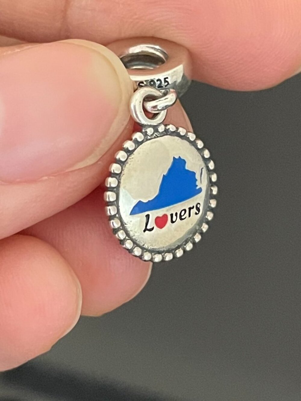 Original Pandora Virginia Lovers USA Travel Destination Dangle Charm